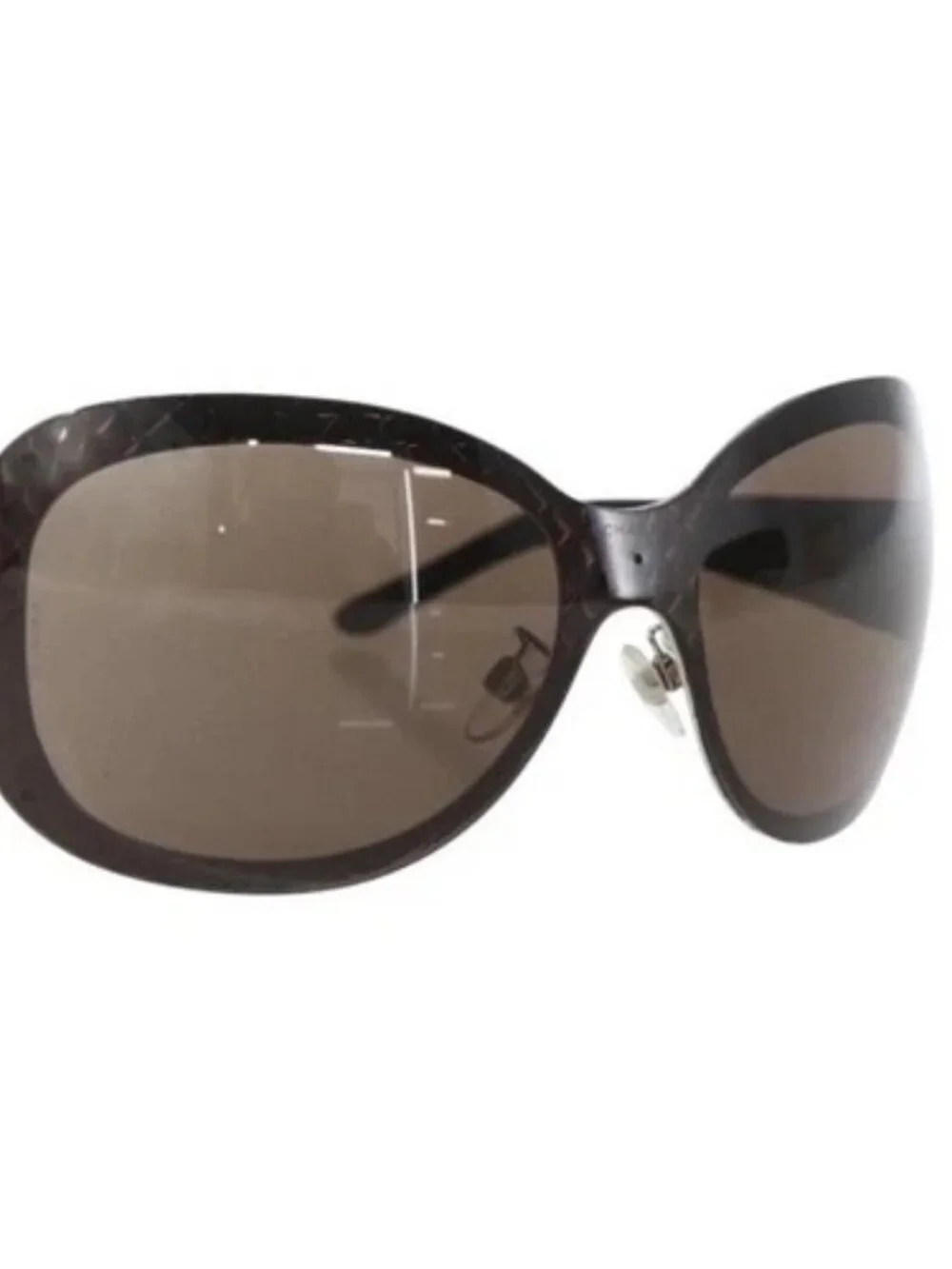 CHANEL Sunglasses plastic Brown CC Auth SW2007